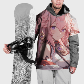 Накидка на куртку 3D с принтом Genshin Impact Яэ Miko smile в Тюмени, 100% полиэстер |  | 