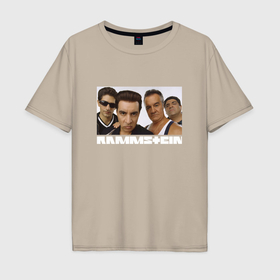 Мужская футболка хлопок Oversize с принтом Rammstein x Sopranos в Тюмени, 100% хлопок | свободный крой, круглый ворот, “спинка” длиннее передней части | 