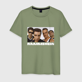 Мужская футболка хлопок с принтом Rammstein x Sopranos в Курске, 100% хлопок | прямой крой, круглый вырез горловины, длина до линии бедер, слегка спущенное плечо. | Тематика изображения на принте: 
