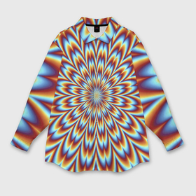 Мужская рубашка oversize 3D с принтом Оптическая иллюзия в виде цветка в Курске,  |  | Тематика изображения на принте: 
