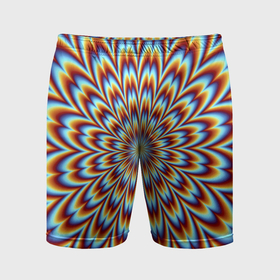 Мужские шорты спортивные с принтом Оптическая иллюзия в виде цветка в Курске,  |  | Тематика изображения на принте: 
