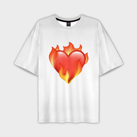 Мужская футболка oversize 3D с принтом Сердце в огне эмодзи в Екатеринбурге,  |  | 