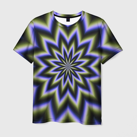 Мужская футболка 3D с принтом Оптическая иллюзия в виде звезды в Курске, 100% полиэфир | прямой крой, круглый вырез горловины, длина до линии бедер | 
