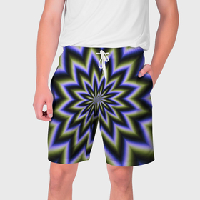 Мужские шорты 3D с принтом Оптическая иллюзия в виде звезды в Санкт-Петербурге,  полиэстер 100% | прямой крой, два кармана без застежек по бокам. Мягкая трикотажная резинка на поясе, внутри которой широкие завязки. Длина чуть выше колен | 