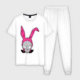 Мужская пижама хлопок с принтом Pink Donnie Darko в Тюмени, 100% хлопок | брюки и футболка прямого кроя, без карманов, на брюках мягкая резинка на поясе и по низу штанин
 | 