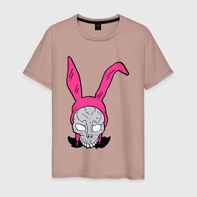 Мужская футболка хлопок с принтом Pink Donnie Darko в Тюмени, 100% хлопок | прямой крой, круглый вырез горловины, длина до линии бедер, слегка спущенное плечо. | Тематика изображения на принте: 