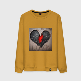 Мужской свитшот хлопок с принтом Трещина на сердце в Курске, 100% хлопок |  | Тематика изображения на принте: 