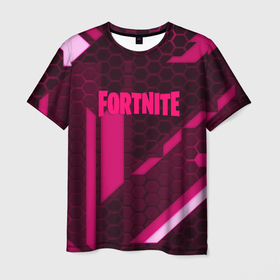 Мужская футболка 3D с принтом Fortnite броня розовая эпик в Кировске, 100% полиэфир | прямой крой, круглый вырез горловины, длина до линии бедер | 