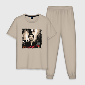 Мужская пижама хлопок с принтом Depeche Mode   Dave Gahan paper mosters , 100% хлопок | брюки и футболка прямого кроя, без карманов, на брюках мягкая резинка на поясе и по низу штанин
 | 