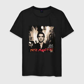 Мужская футболка хлопок с принтом Depeche Mode   Dave Gahan paper mosters в Тюмени, 100% хлопок | прямой крой, круглый вырез горловины, длина до линии бедер, слегка спущенное плечо. | 