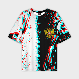 Мужская футболка oversize 3D с принтом Россия глитч краски текстура спорт в Екатеринбурге,  |  | Тематика изображения на принте: 