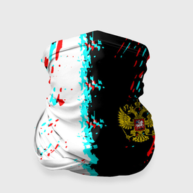 Бандана-труба 3D с принтом Россия глитч краски текстура спорт в Кировске, 100% полиэстер, ткань с особыми свойствами — Activecool | плотность 150‒180 г/м2; хорошо тянется, но сохраняет форму | 