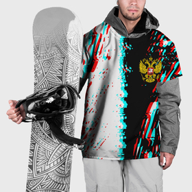 Накидка на куртку 3D с принтом Россия глитч краски текстура спорт в Курске, 100% полиэстер |  | 