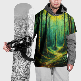 Накидка на куртку 3D с принтом Лесная тропа в Санкт-Петербурге, 100% полиэстер |  | Тематика изображения на принте: 