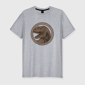 Мужская футболка хлопок Slim с принтом Тираннозавр rex в Курске, 92% хлопок, 8% лайкра | приталенный силуэт, круглый вырез ворота, длина до линии бедра, короткий рукав | Тематика изображения на принте: 