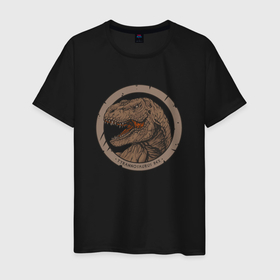 Мужская футболка хлопок с принтом Тираннозавр rex в Курске, 100% хлопок | прямой крой, круглый вырез горловины, длина до линии бедер, слегка спущенное плечо. | Тематика изображения на принте: 