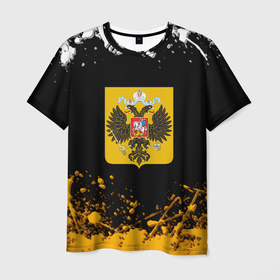 Мужская футболка 3D с принтом Имперская Россия краски абстрактные в Курске, 100% полиэфир | прямой крой, круглый вырез горловины, длина до линии бедер | 