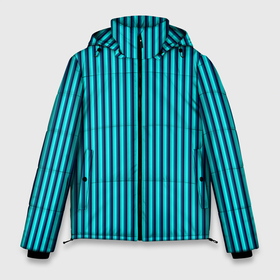 Мужская зимняя куртка 3D с принтом Яркий голубой в полоску в Новосибирске, верх — 100% полиэстер; подкладка — 100% полиэстер; утеплитель — 100% полиэстер | длина ниже бедра, свободный силуэт Оверсайз. Есть воротник-стойка, отстегивающийся капюшон и ветрозащитная планка. 

Боковые карманы с листочкой на кнопках и внутренний карман на молнии. | 