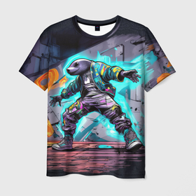 Мужская футболка 3D с принтом Акула хип хопа в Курске, 100% полиэфир | прямой крой, круглый вырез горловины, длина до линии бедер | 