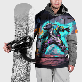 Накидка на куртку 3D с принтом Акула хип хопа в Екатеринбурге, 100% полиэстер |  | 