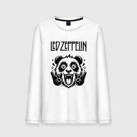 Мужской лонгслив хлопок с принтом Led Zeppelin   rock panda в Санкт-Петербурге, 100% хлопок |  | Тематика изображения на принте: 