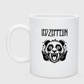 Кружка керамическая с принтом Led Zeppelin   rock panda в Курске, керамика | объем — 330 мл, диаметр — 80 мм. Принт наносится на бока кружки, можно сделать два разных изображения | Тематика изображения на принте: 