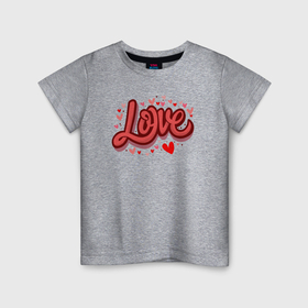 Детская футболка хлопок с принтом Любовь имя или слово в Санкт-Петербурге, 100% хлопок | круглый вырез горловины, полуприлегающий силуэт, длина до линии бедер | 