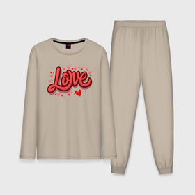 Мужская пижама с лонгсливом хлопок с принтом Любовь имя или слово в Тюмени,  |  | Тематика изображения на принте: 