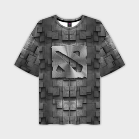 Мужская футболка oversize 3D с принтом Dota   metal texture в Тюмени,  |  | Тематика изображения на принте: 