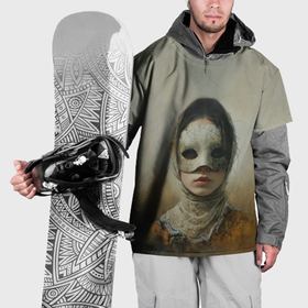 Накидка на куртку 3D с принтом Юная девушка в маске в Кировске, 100% полиэстер |  | 