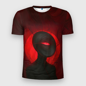 Мужская футболка 3D Slim с принтом Девушка циклоп в маске в Екатеринбурге, 100% полиэстер с улучшенными характеристиками | приталенный силуэт, круглая горловина, широкие плечи, сужается к линии бедра | Тематика изображения на принте: 