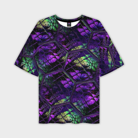 Мужская футболка oversize 3D с принтом Бабочки в фиолетовом креативном узоре в Екатеринбурге,  |  | 