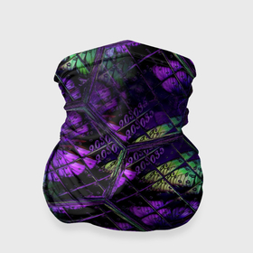 Бандана-труба 3D с принтом Бабочки в фиолетовом креативном узоре в Екатеринбурге, 100% полиэстер, ткань с особыми свойствами — Activecool | плотность 150‒180 г/м2; хорошо тянется, но сохраняет форму | 