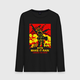 Мужской лонгслив хлопок с принтом Make it rain   helldivers 2 в Тюмени, 100% хлопок |  | Тематика изображения на принте: 