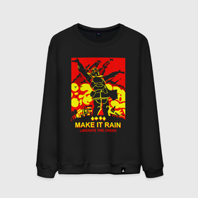 Мужской свитшот хлопок с принтом Make it rain   helldivers 2 в Тюмени, 100% хлопок |  | Тематика изображения на принте: 