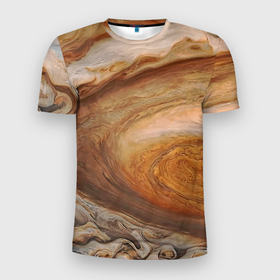 Мужская футболка 3D Slim с принтом Волны Юпитера   star dust , 100% полиэстер с улучшенными характеристиками | приталенный силуэт, круглая горловина, широкие плечи, сужается к линии бедра | 