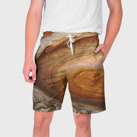 Мужские шорты 3D с принтом Волны Юпитера   star dust ,  полиэстер 100% | прямой крой, два кармана без застежек по бокам. Мягкая трикотажная резинка на поясе, внутри которой широкие завязки. Длина чуть выше колен | 