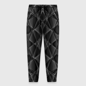Мужские брюки 3D с принтом Чёрная кожа абстракция в Петрозаводске, 100% полиэстер | манжеты по низу, эластичный пояс регулируется шнурком, по бокам два кармана без застежек, внутренняя часть кармана из мелкой сетки | 