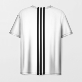 Мужская футболка 3D с принтом Три черных полоски в Белгороде, 100% полиэфир | прямой крой, круглый вырез горловины, длина до линии бедер | 