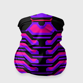 Бандана-труба 3D с принтом Киберпанк броня фиолетовая v1 в Курске, 100% полиэстер, ткань с особыми свойствами — Activecool | плотность 150‒180 г/м2; хорошо тянется, но сохраняет форму | 