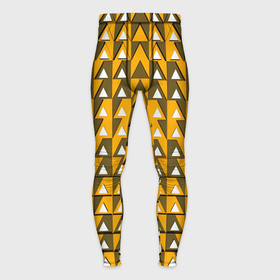 Мужские тайтсы 3D с принтом Узор из треугольников жёлтый в Тюмени,  |  | 