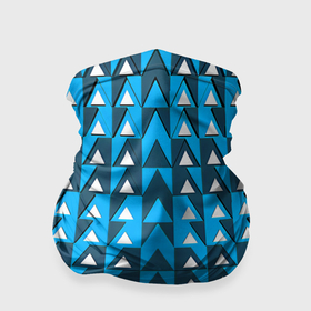Бандана-труба 3D с принтом Узор из треугольников синий в Тюмени, 100% полиэстер, ткань с особыми свойствами — Activecool | плотность 150‒180 г/м2; хорошо тянется, но сохраняет форму | 
