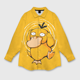 Мужская рубашка oversize 3D с принтом Псидак желтая утка покемон в Курске,  |  | Тематика изображения на принте: 