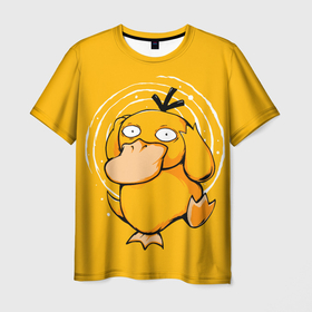 Мужская футболка 3D с принтом Псидак желтая утка покемон в Кировске, 100% полиэфир | прямой крой, круглый вырез горловины, длина до линии бедер | 