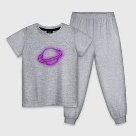 Детская пижама хлопок с принтом Сиреневая луна яркий неон в Санкт-Петербурге, 100% хлопок |  брюки и футболка прямого кроя, без карманов, на брюках мягкая резинка на поясе и по низу штанин
 | 