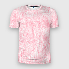 Мужская футболка 3D Slim с принтом Розовая плюшевая мягкая текстура в Курске, 100% полиэстер с улучшенными характеристиками | приталенный силуэт, круглая горловина, широкие плечи, сужается к линии бедра | 