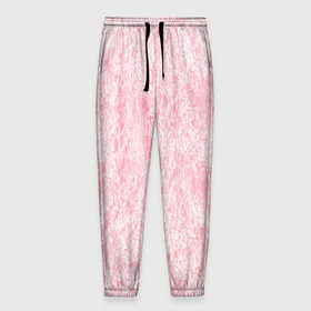 Мужские брюки 3D с принтом Розовая плюшевая мягкая текстура в Санкт-Петербурге, 100% полиэстер | манжеты по низу, эластичный пояс регулируется шнурком, по бокам два кармана без застежек, внутренняя часть кармана из мелкой сетки | 