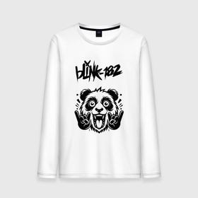 Мужской лонгслив хлопок с принтом Blink 182   rock panda в Кировске, 100% хлопок |  | Тематика изображения на принте: 
