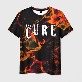Мужская футболка 3D с принтом The Cure red lava , 100% полиэфир | прямой крой, круглый вырез горловины, длина до линии бедер | 