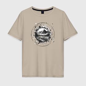 Мужская футболка хлопок Oversize с принтом Теневые склоны в Курске, 100% хлопок | свободный крой, круглый ворот, “спинка” длиннее передней части | 